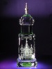 Заготовки под сувениры из оптического стекла. Граненная церковь CRH-PL5(green) с одним куполом